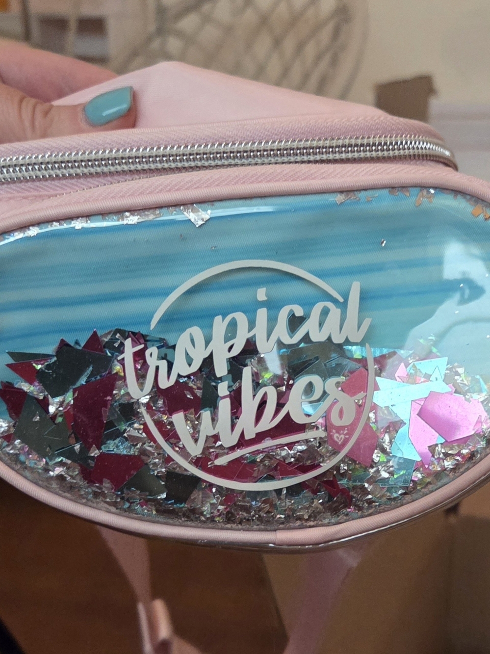 Pink Tropical Vibes Clear Accent Fanny Pack